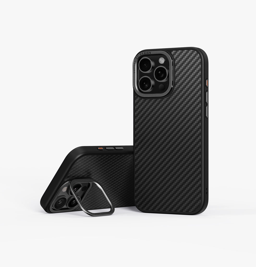 Uniq iPhone 16 Pro Max Hybrid Keva Max MagSafe Case With Camera Stand Carbon | Black Uniq iPhone 16 Pro Max Hybrid Keva Max MagSafe Case With Camera Stand Carbon | Black